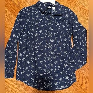 Janie and Jack Navy Floral Button Down Shirt